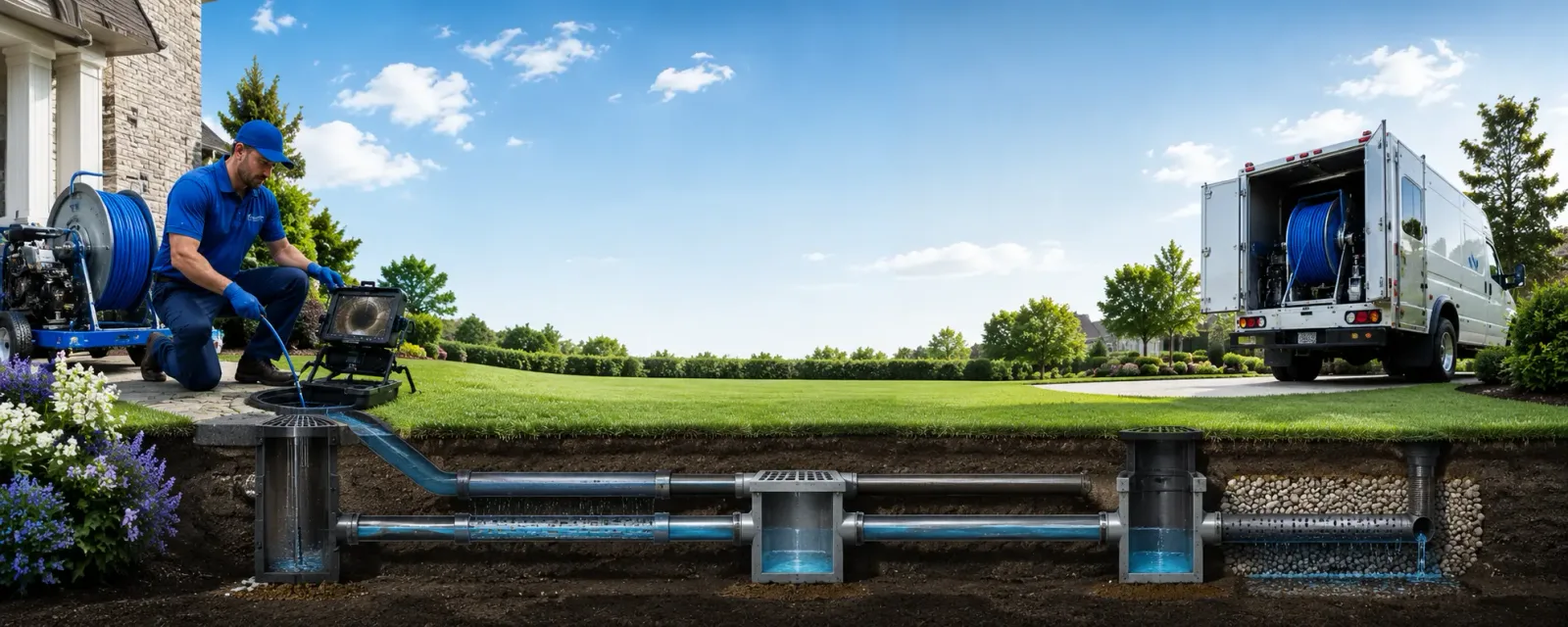 Outdoor drain cleaning information for Martensdale, IA